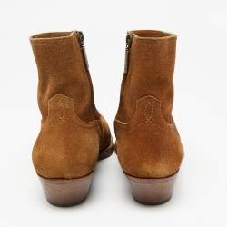 Saint Laurent Brown Suede Pointed Toe Ankle Boots Size 41