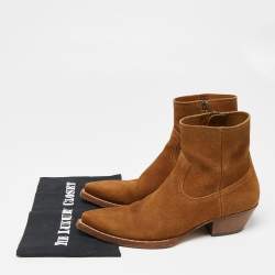 Saint Laurent Brown Suede Pointed Toe Ankle Boots Size 41