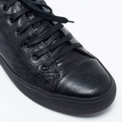 مملوكة مسبقًا Saint Laurent Paris Black leather Cap Toe Low Top Sneakers Size 41 