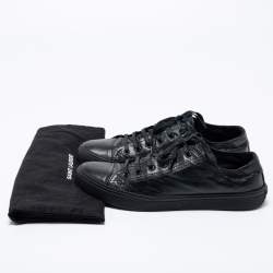 مملوكة مسبقًا Saint Laurent Paris Black leather Cap Toe Low Top Sneakers Size 41 