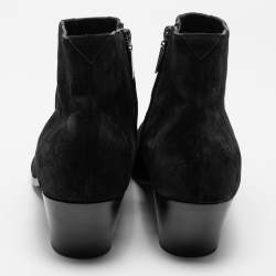 Saint Laurent Black Suede Wyatt Cowboy Boots Size 46