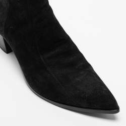 Saint Laurent Black Suede Wyatt Cowboy Boots Size 46