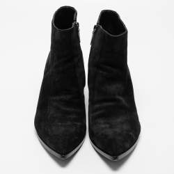Saint Laurent Black Suede Wyatt Cowboy Boots Size 46