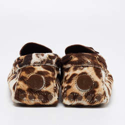 Saint Laurent Tri-Color Animal Print Calf Hair Tassel Bow Loafers Size 43