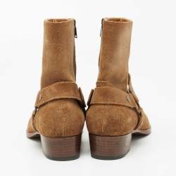مملوكة مسبقًا  Saint Laurent Paris Brown Suede Ankle Boots Size 43