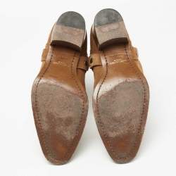 مملوكة مسبقًا  Saint Laurent Paris Brown Suede Ankle Boots Size 43