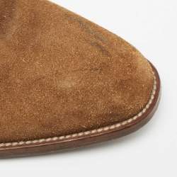 مملوكة مسبقًا  Saint Laurent Paris Brown Suede Ankle Boots Size 43