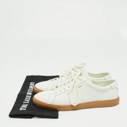 Saint Laurent White Perforated Leather Court Classic Low-Top Sneakers Size 43.5