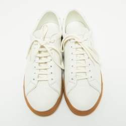 Saint Laurent White Perforated Leather Court Classic Low-Top Sneakers Size 43.5