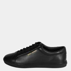 Saint Laurent Black Leather Andy Low Top Sneaker EU 43