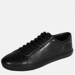 Saint Laurent Black Leather Andy Low Top Sneaker EU 43