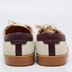 مملوكة مسبقًا Saint Laurent Grey/Brown Suede And Leather Lace Up Sneakers Size 41