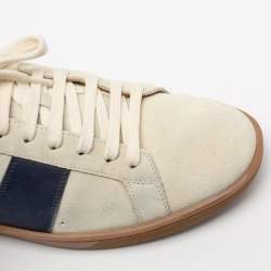 Saint Laurent Grey Suede And Leather Lace Up Sneakers Size 41.5