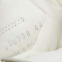 Saint Laurent White Leather Studded High Top Sneakers Size 44