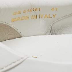 مملوكة مسبقًا Saint Laurent White Leather Court Classic Lace Up  Sneakers  Size 41