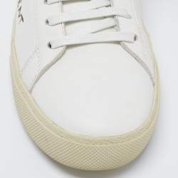 مملوكة مسبقًا Saint Laurent White Leather Court Classic Lace Up  Sneakers  Size 41