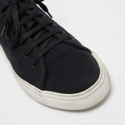 مملوكة مسبقًا Saint Laurent Black Canvas And Leather Malibu Low Top Sneakers Size 44
