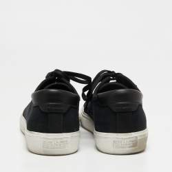 مملوكة مسبقًا Saint Laurent Black Canvas And Leather Malibu Low Top Sneakers Size 44