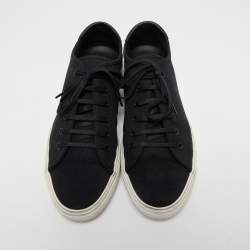 مملوكة مسبقًا Saint Laurent Black Canvas And Leather Malibu Low Top Sneakers Size 44