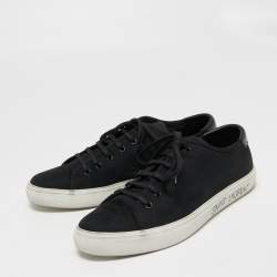 مملوكة مسبقًا Saint Laurent Black Canvas And Leather Malibu Low Top Sneakers Size 44