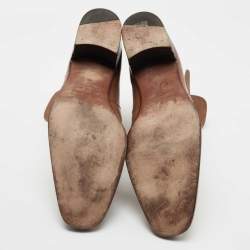 Saint Laurent Light Brown Leather Ankle Boots Size 46