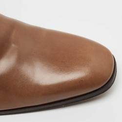 Saint Laurent Light Brown Leather Ankle Boots Size 46