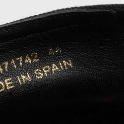 Saint Laurent Black Canvas Embroidered Logo Slip On Espadrilles Size 44