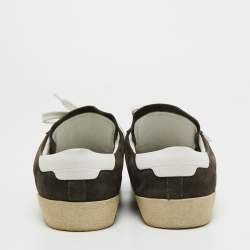 مملوكة مسبقًا Saint Laurent Dark Grey Suede Court Classic Low Top Sneakers Size 44