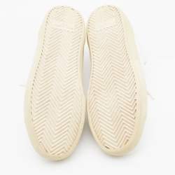 Saint Laurent White/Red Leather Low Top Sneakers Size 38