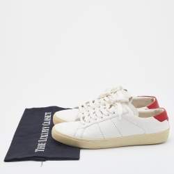 Saint Laurent White/Red Leather Low Top Sneakers Size 38