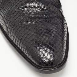 Saint Laurent Black Python Leather Lukas Boots Size 43