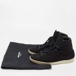 Saint Laurent Black Suede High Top Sneakers Size 42