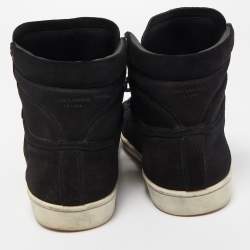 Saint Laurent Black Suede High Top Sneakers Size 42