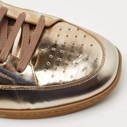 Saint Laurent Gold Leather High Top Sneaker Size 50