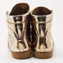 Saint Laurent Gold Leather High Top Sneaker Size 50
