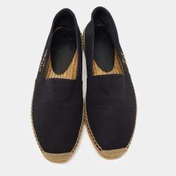 Saint Laurent Black Canvas Espadrilles Flats Size 44 