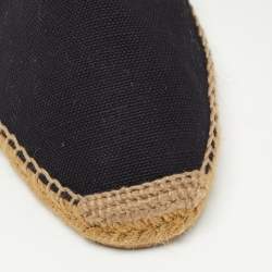 Saint Laurent Black Canvas Espadrilles Flats Size 44 