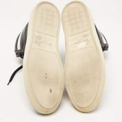 مملوكة مسبقًا Saint Laurent Black/White Leather Court Classic High Top Sneakers Size 43