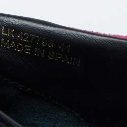 Pre Owned Saint Laurent Burgundy Velvet and Leather Low Top Sneakers Size 41