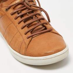 Saint Laurent Paris Brown Leather Low Top Sneakers Size 41