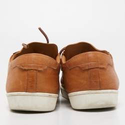 Saint Laurent Paris Brown Leather Low Top Sneakers Size 41