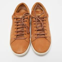 Saint Laurent Paris Brown Leather Low Top Sneakers Size 41
