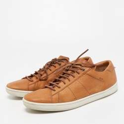 Saint Laurent Paris Brown Leather Low Top Sneakers Size 41