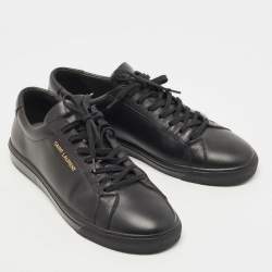 Pre Owned Saint Laurent Black Leather Andy Sneakers Size 43