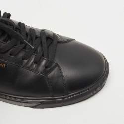 Pre Owned Saint Laurent Black Leather Andy Sneakers Size 43