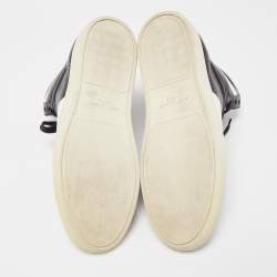 Pre Owned Saint Laurent Black/White Leather Court Classic High Top Sneakers Size 43