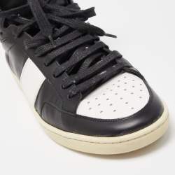 Pre Owned Saint Laurent Black/White Leather Court Classic High Top Sneakers Size 43