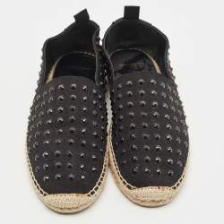 Saint Laurent Black Canvas Embellished Espadrilles Size 43.5 