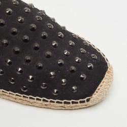 Saint Laurent Black Canvas Embellished Espadrilles Size 43.5 