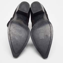 Saint Laurent Black Suede Ankle Boots Size 43.5